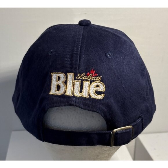 Labbatt's Blue Hat 90s Navy Strapback Smiley Face Beer Bottle Promo Kalson Vtg - Picture 3 of 7
